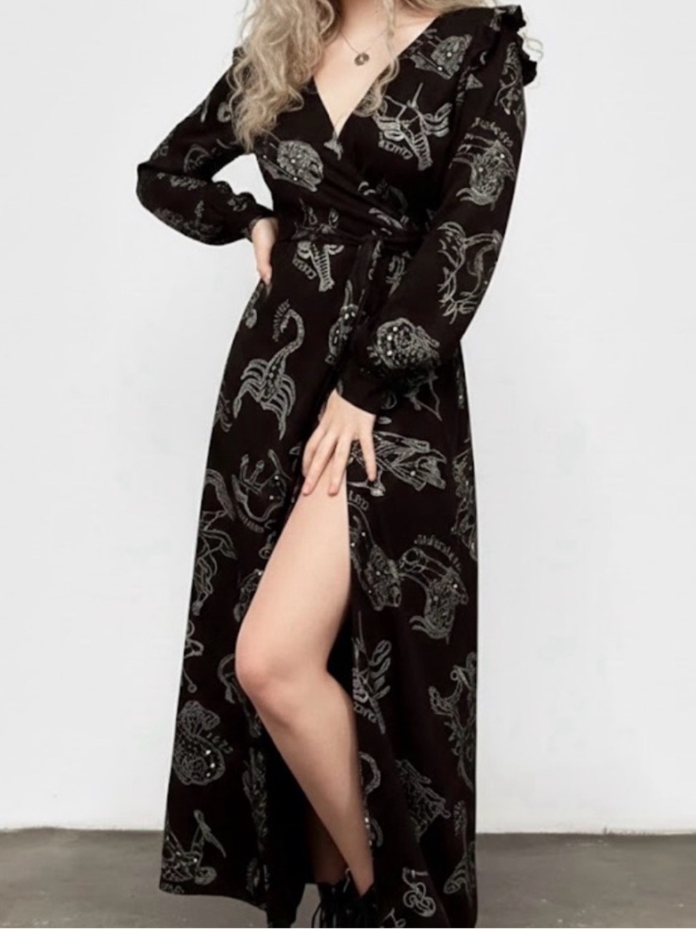 Disturbia Zodiac Wrap Maxi Dress 10